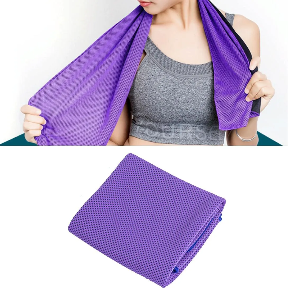 2-Pack Enduring Ice Towels | Microfiber Fabric 30x100CM | Ideal for Gym & Sports | Orange
