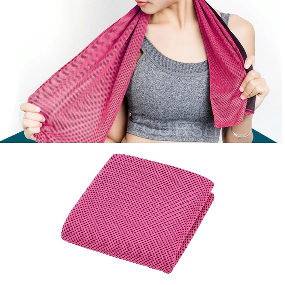 2-Pack Enduring Ice Towels | Microfiber Fabric 30x100CM | Ideal for Gym & Sports | Orange