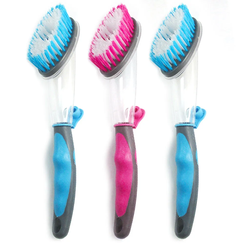 3pc Cleaning Brush Bristles Dish wand Soap Dispenser Refill Wash Pot Pan Kitchen