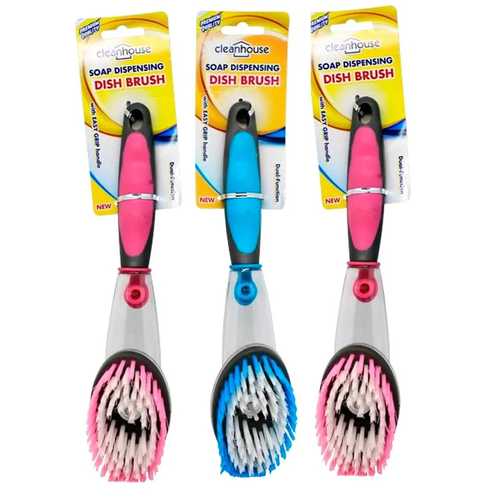 3pc Cleaning Brush Bristles Dish wand Soap Dispenser Refill Wash Pot Pan Kitchen