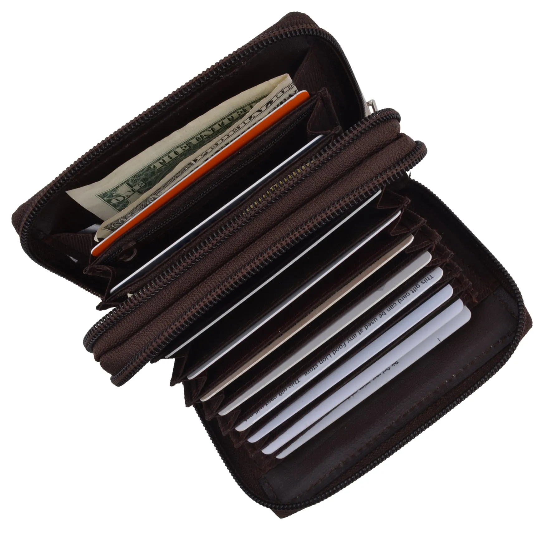 Accordion Wallet RFID Leather Card Wallet for Women Credit Card Holder