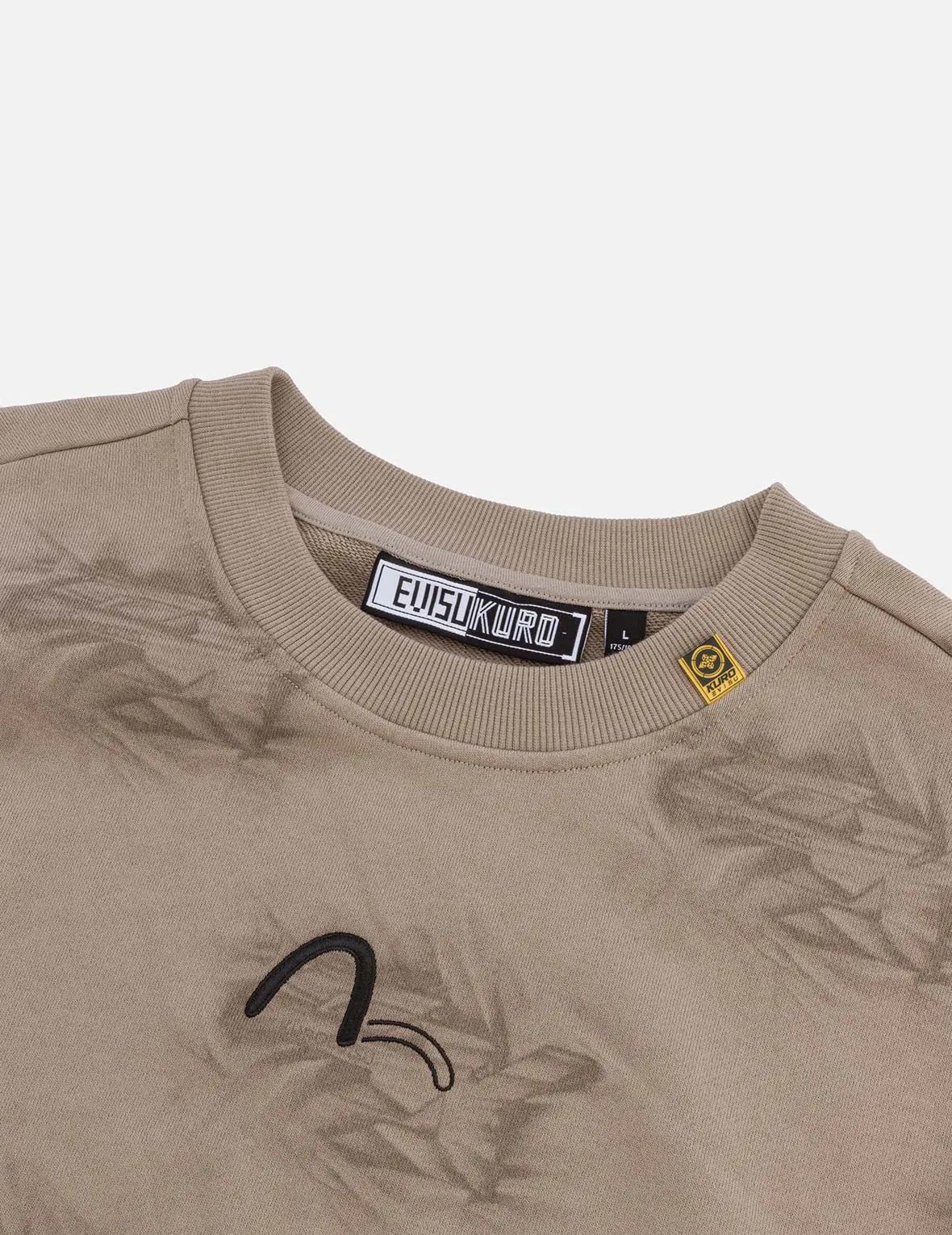 Allover Crinkle Logo Print Regular Fit Sweatshirt