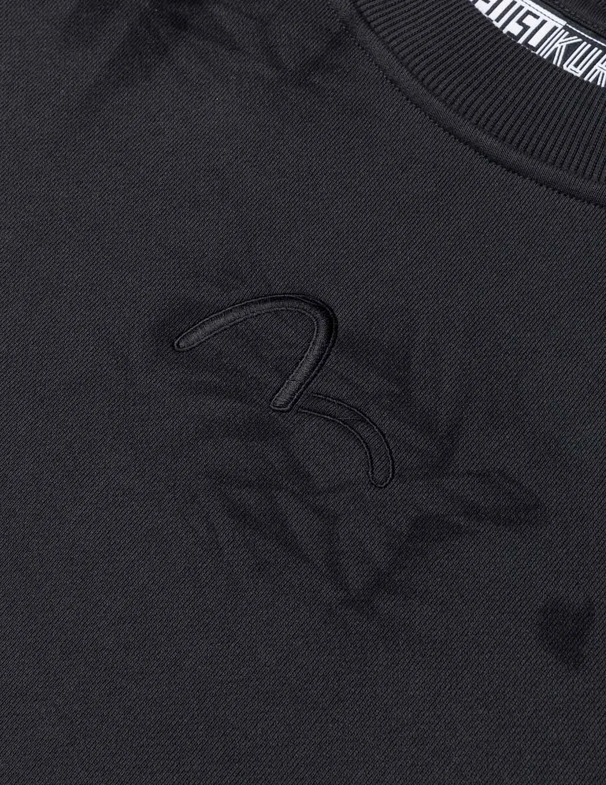 Allover Crinkle Logo Print Regular Fit Sweatshirt