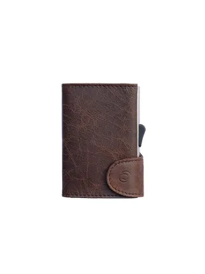 C-Secure Italian Leather RFID Wallet Dark Brown