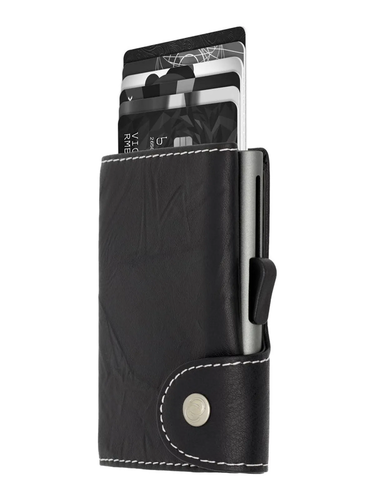 C-Secure Italian Leather Single Wallet Special Edition RFID Black Grey