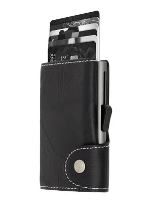 C-Secure Italian Leather Single Wallet Special Edition RFID Black Grey
