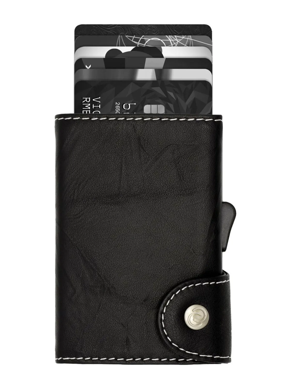 C-Secure Italian Leather Single Wallet Special Edition RFID Black Grey