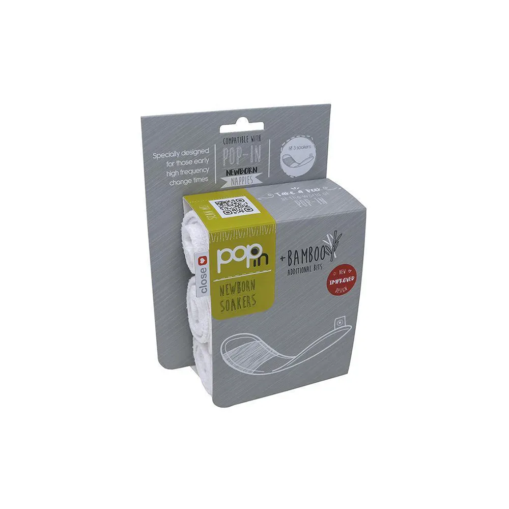 Close Pop-in Newborn Replacement Bamboo Soakers with Stay dry layer- Pack of 3 additional inserts