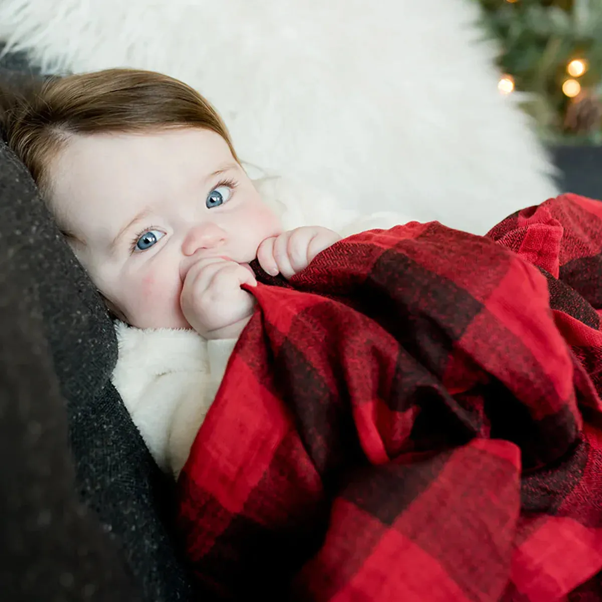 Cotton Check Muslin Swaddle Blanket