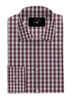 Dark Maroon Check Shirt