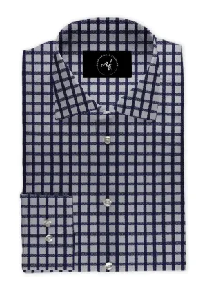 Dark Navy Shephered's Check Shirt