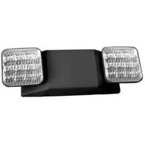 Dual Head LED Black Emergency Fixture 120/277V