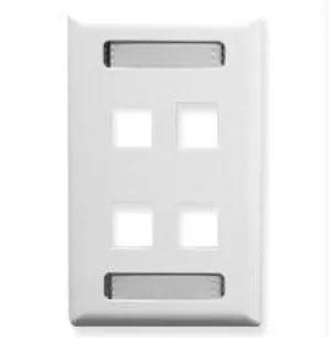 Faceplate- Id- 1-gang- 4-port- White