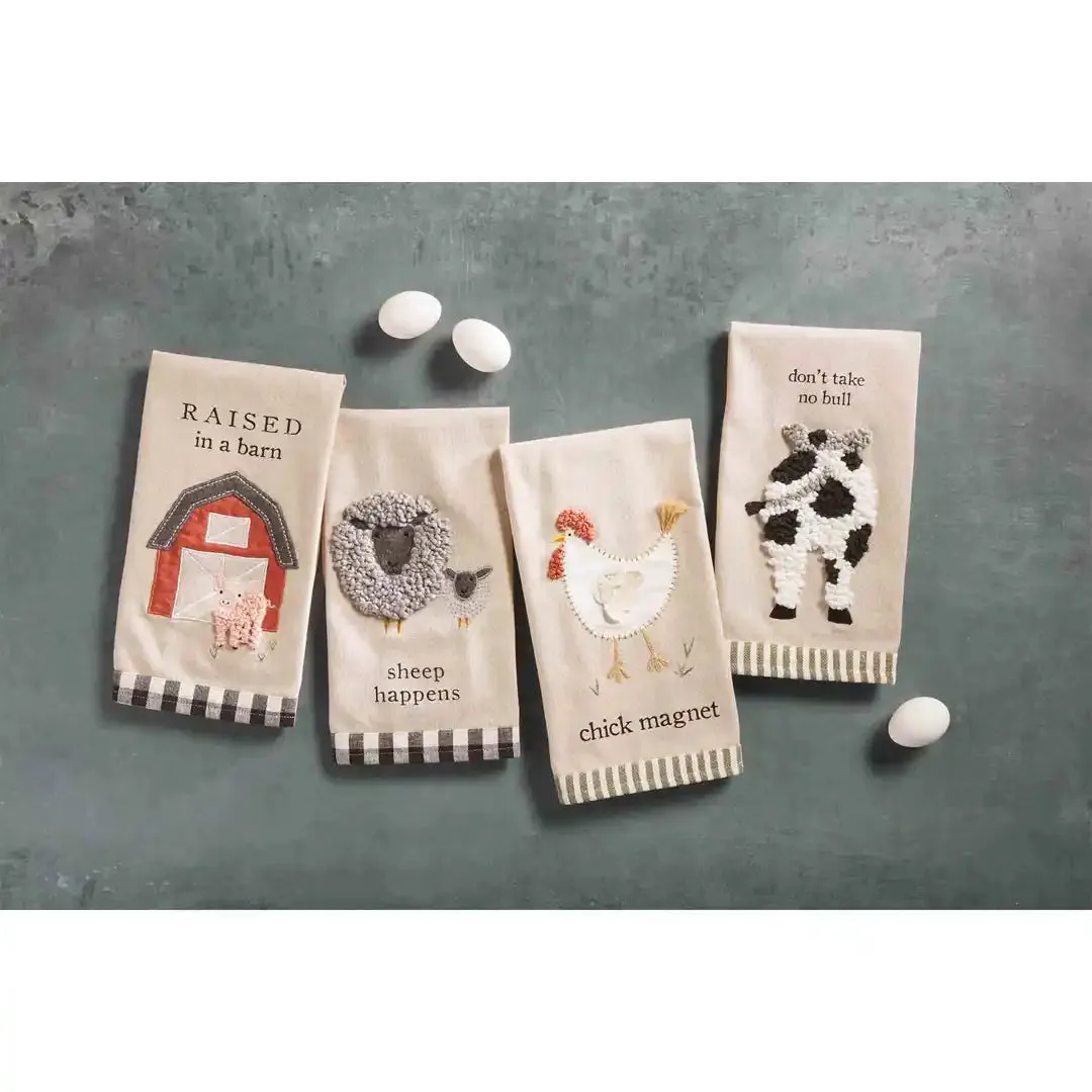 Farm Applique Hand Towel