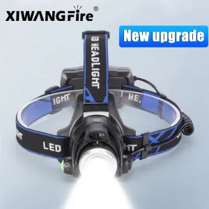 High Bright LED Induction Headlamp USB/DC Rechargeable Headlight Aluminium Alloy Zoom Head Torch Outdoor Waterproof Head Lamp