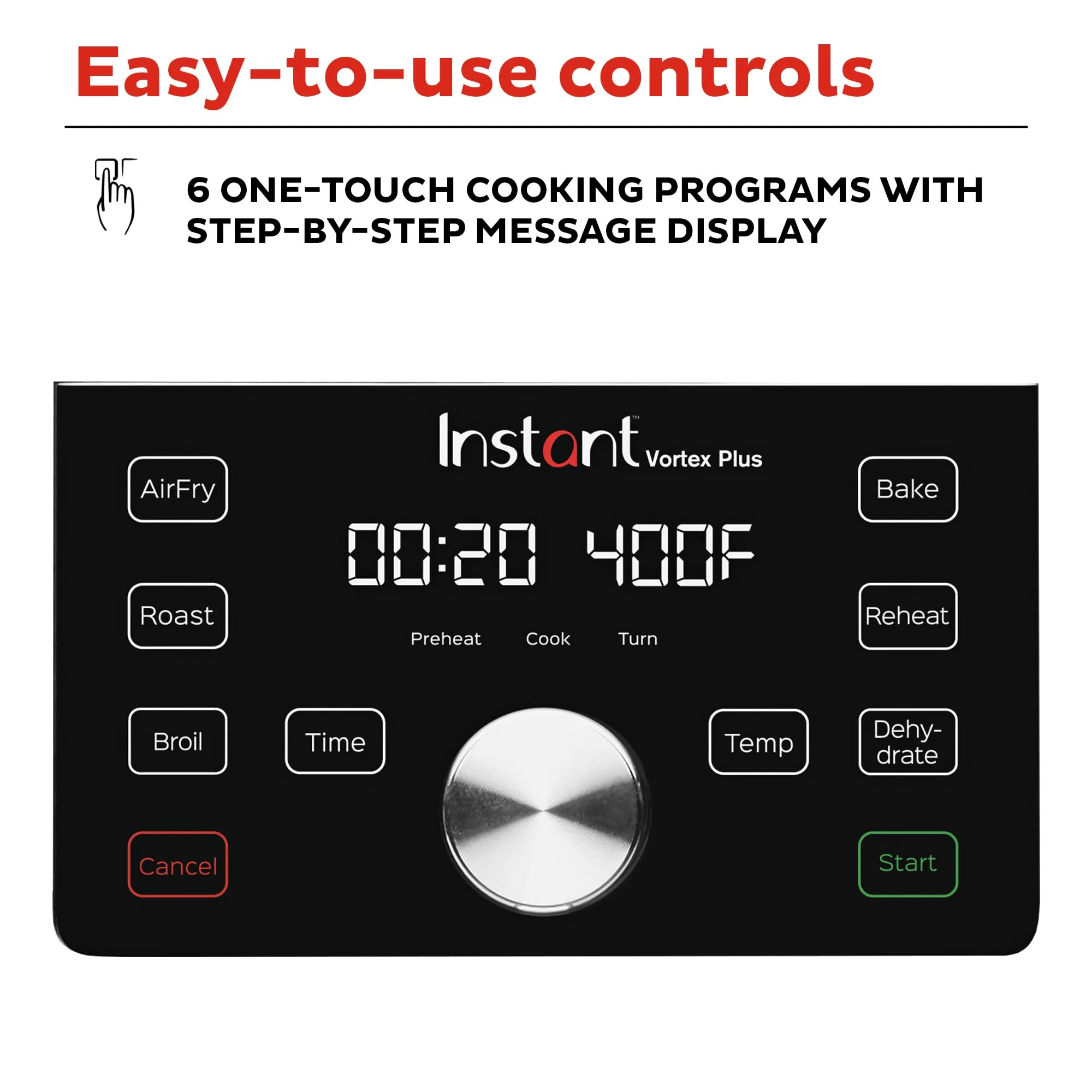 Instant Pot Vortex Plus 4QT Air Fryer, Custom Program Options, 6-in-1 Functions Crisps, Broils, Roasts, Dehydrates, Bakes, Reheats, 100  In-App Recipes, from the Makers of Instant Pot, Stainless Steel