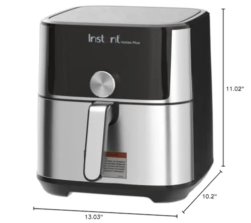 Instant Pot Vortex Plus 4QT Air Fryer, Custom Program Options, 6-in-1 Functions Crisps, Broils, Roasts, Dehydrates, Bakes, Reheats, 100  In-App Recipes, from the Makers of Instant Pot, Stainless Steel