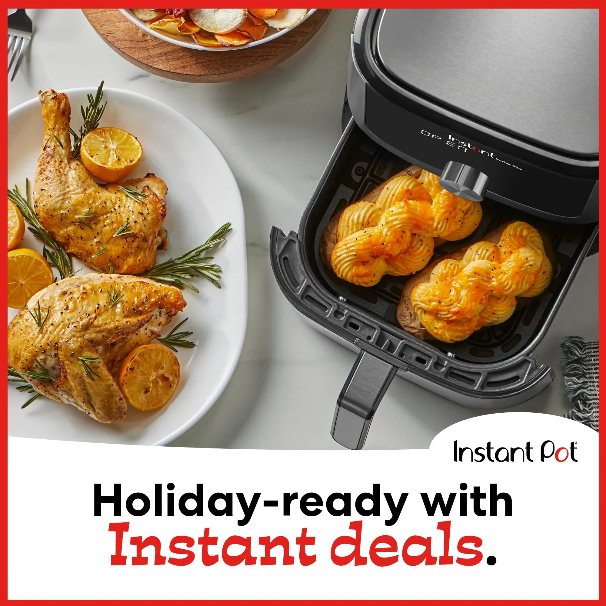 Instant Pot Vortex Plus 4QT Air Fryer, Custom Program Options, 6-in-1 Functions Crisps, Broils, Roasts, Dehydrates, Bakes, Reheats, 100  In-App Recipes, from the Makers of Instant Pot, Stainless Steel