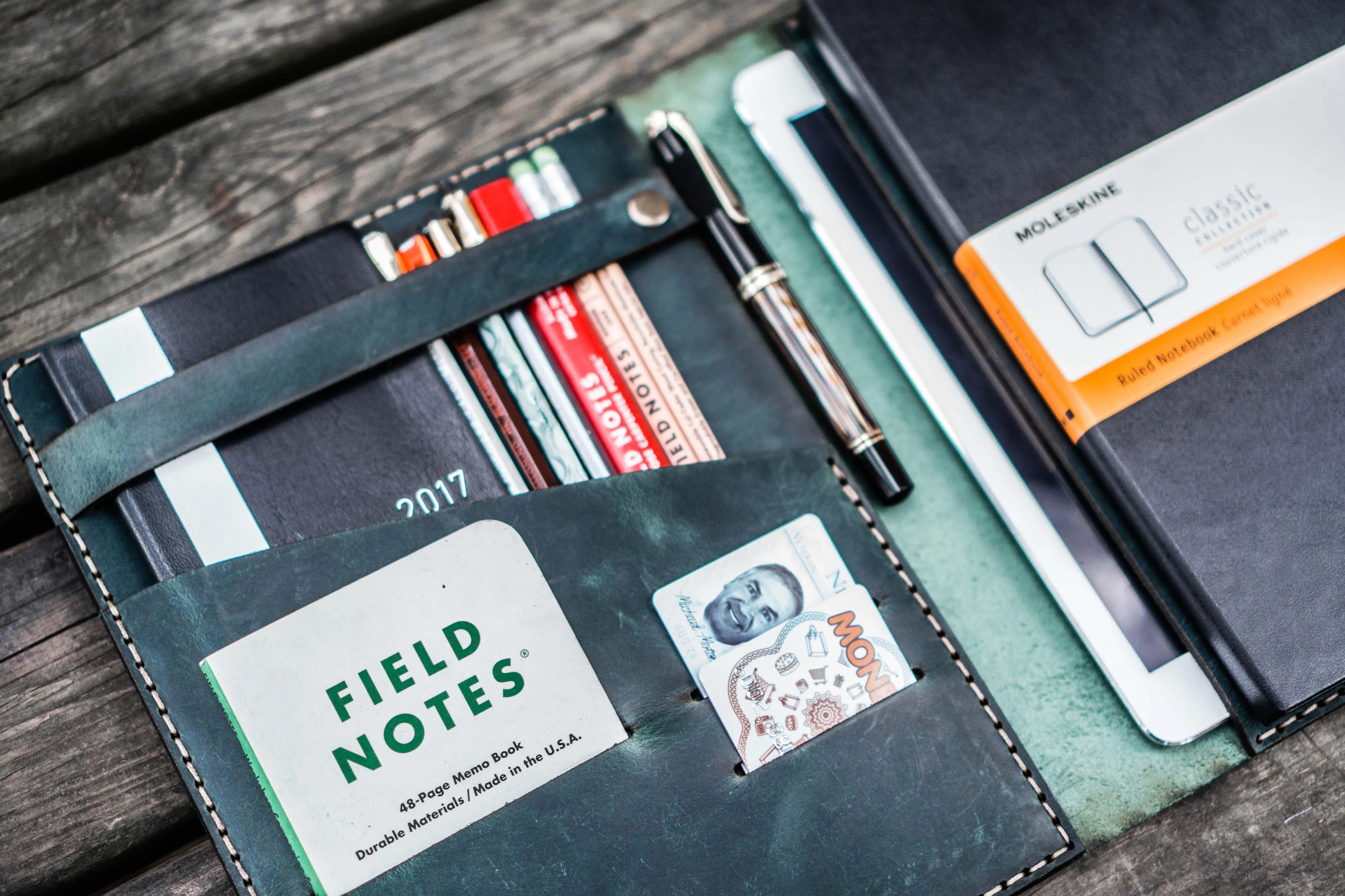 iPad Air/Pro & Extra Large Moleskine Cover - Crazy Horse Forest Green