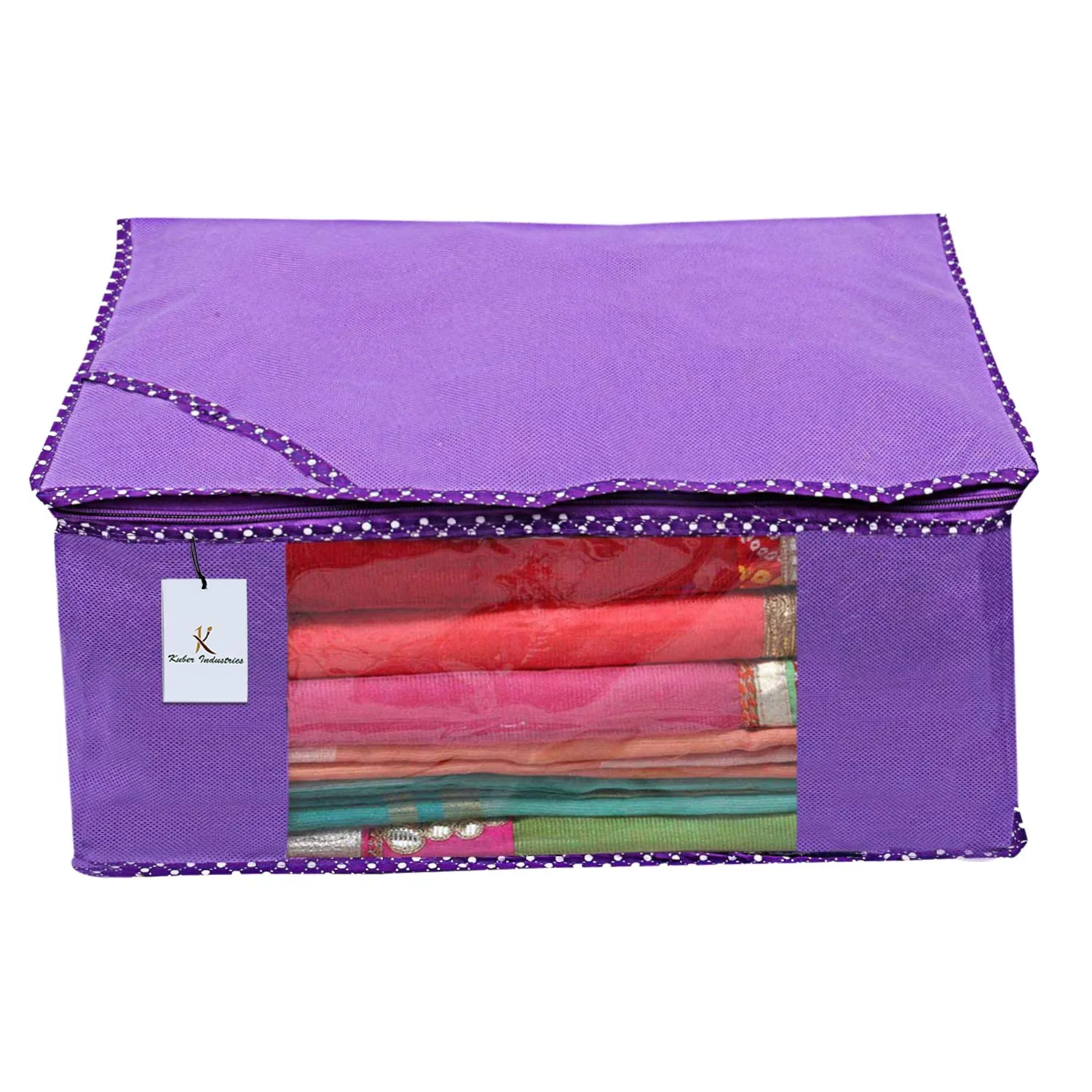 Kuber Industries 12 Piece Non Woven Saree Cover Set, Royal Blue,Large Size -CTKTC6452
