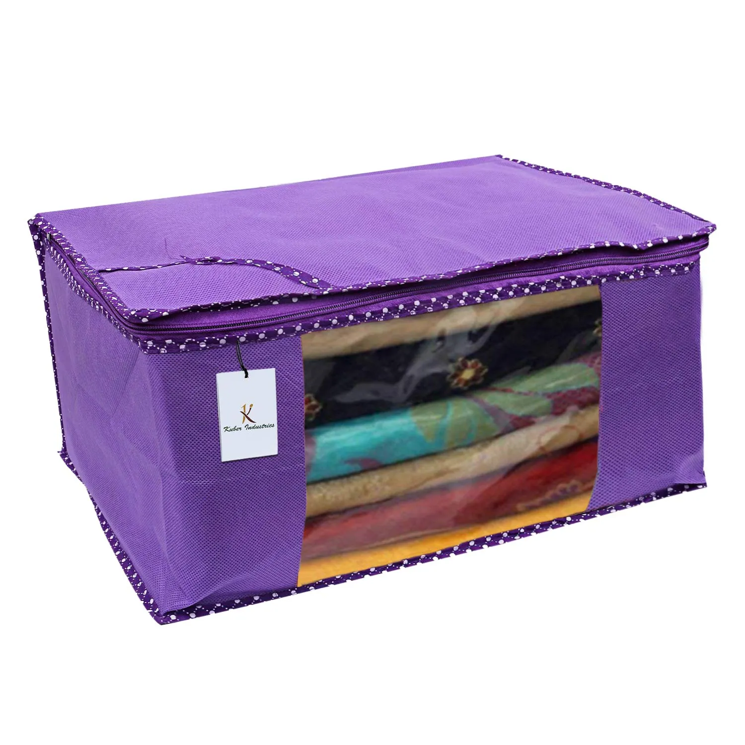 Kuber Industries 12 Piece Non Woven Saree Cover Set, Royal Blue,Large Size -CTKTC6452