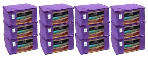 Kuber Industries 12 Piece Non Woven Saree Cover Set, Royal Blue,Large Size -CTKTC6452
