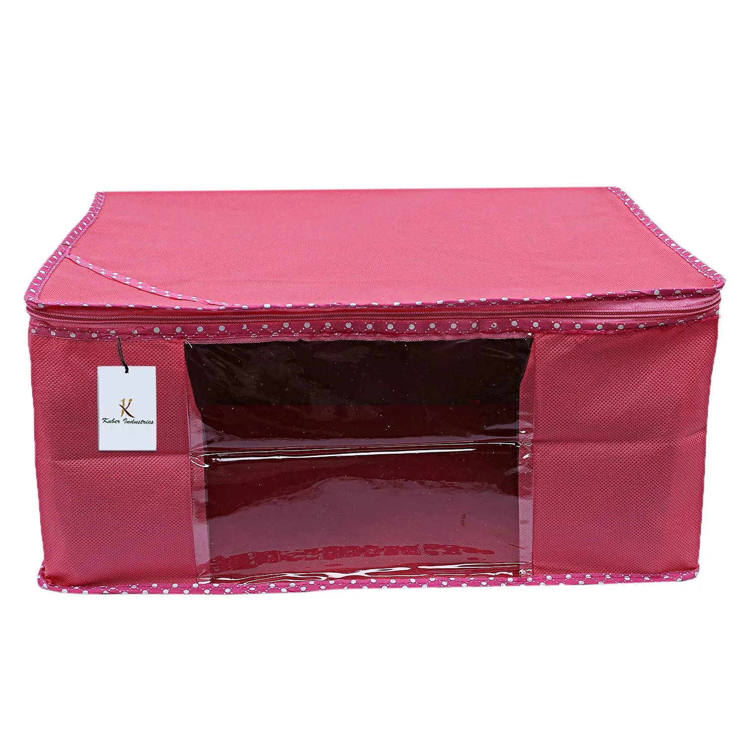 Kuber Industries 6 Piece Non Woven Saree Cover Set, Pink,Large Size -CTKTC6409