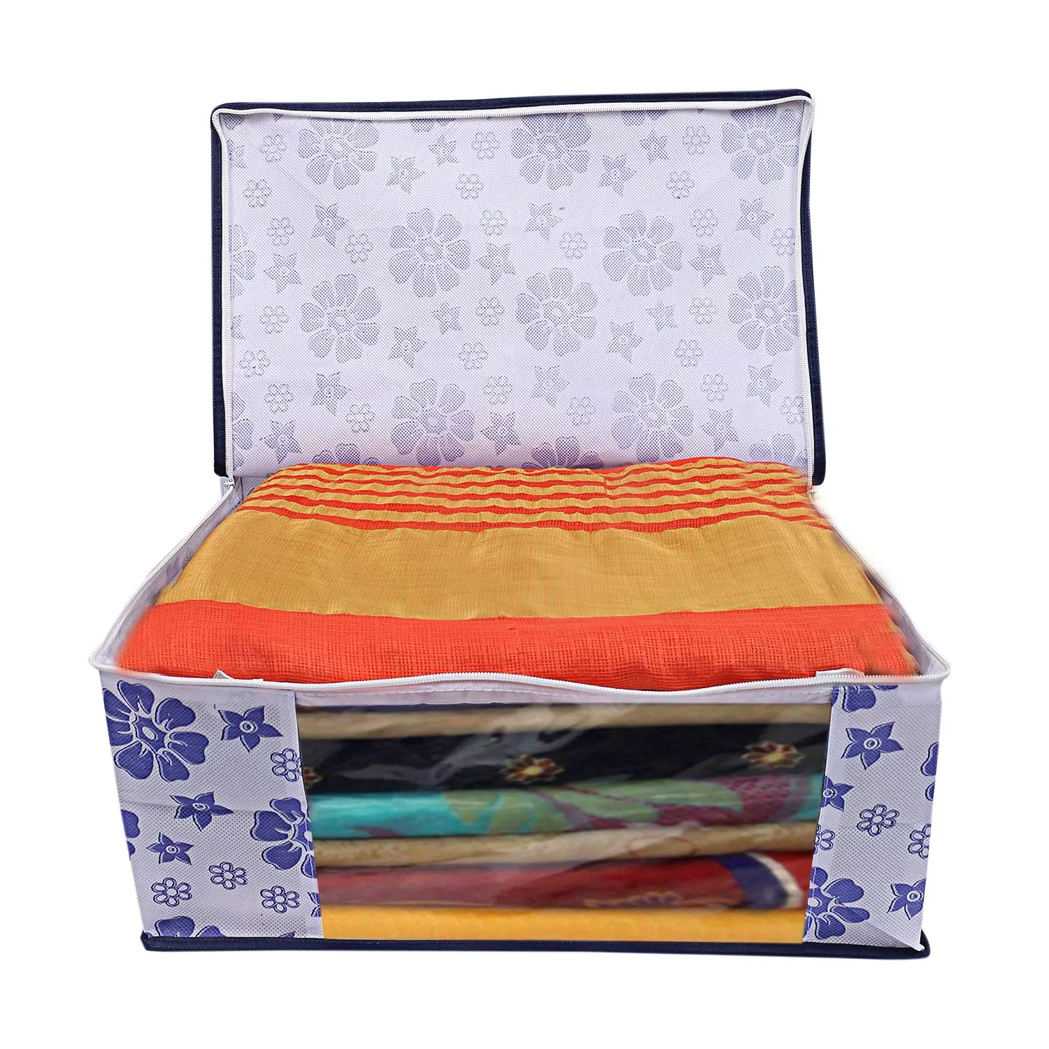 Kuber Industries 6 Piece Non Woven Saree Cover Set, Royal Blue,CTKNEW179