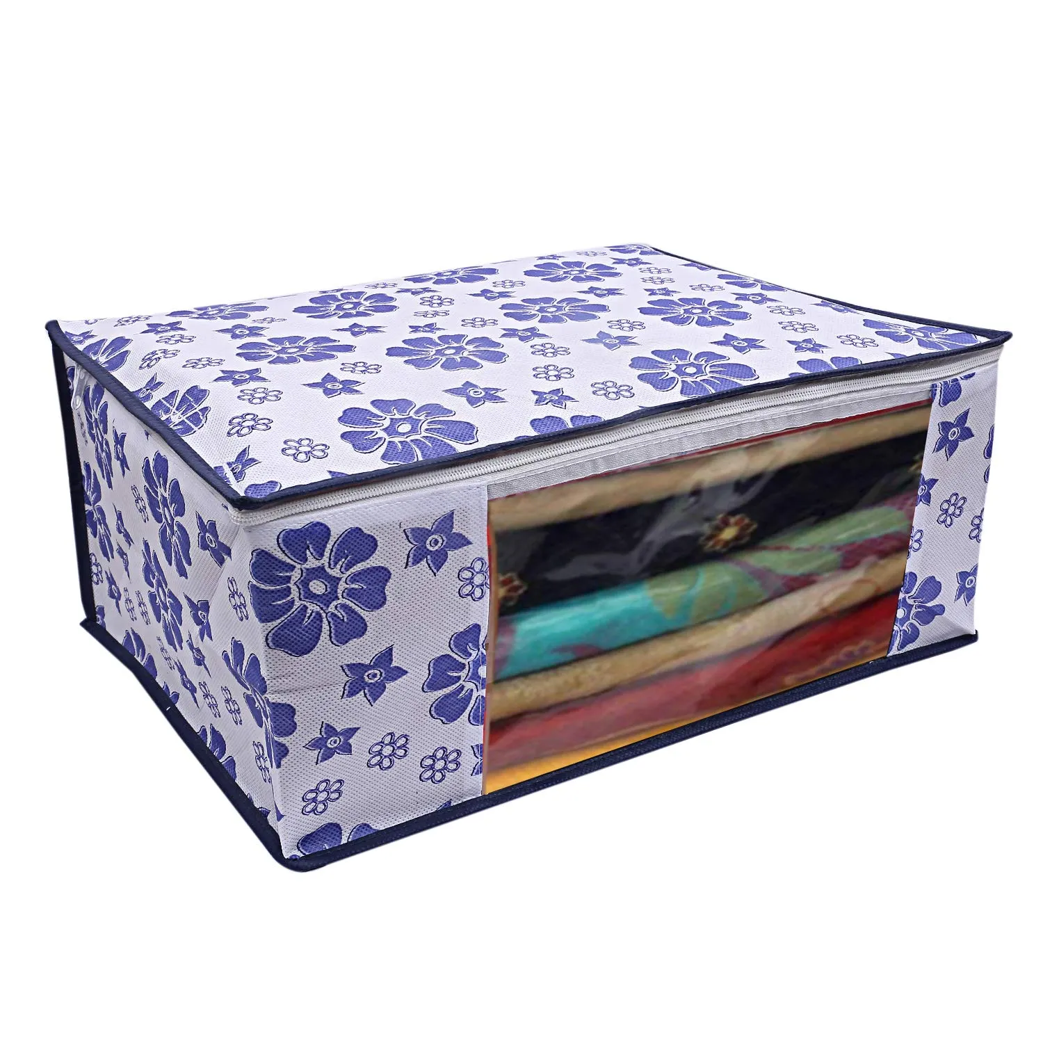 Kuber Industries 6 Piece Non Woven Saree Cover Set, Royal Blue,CTKNEW179