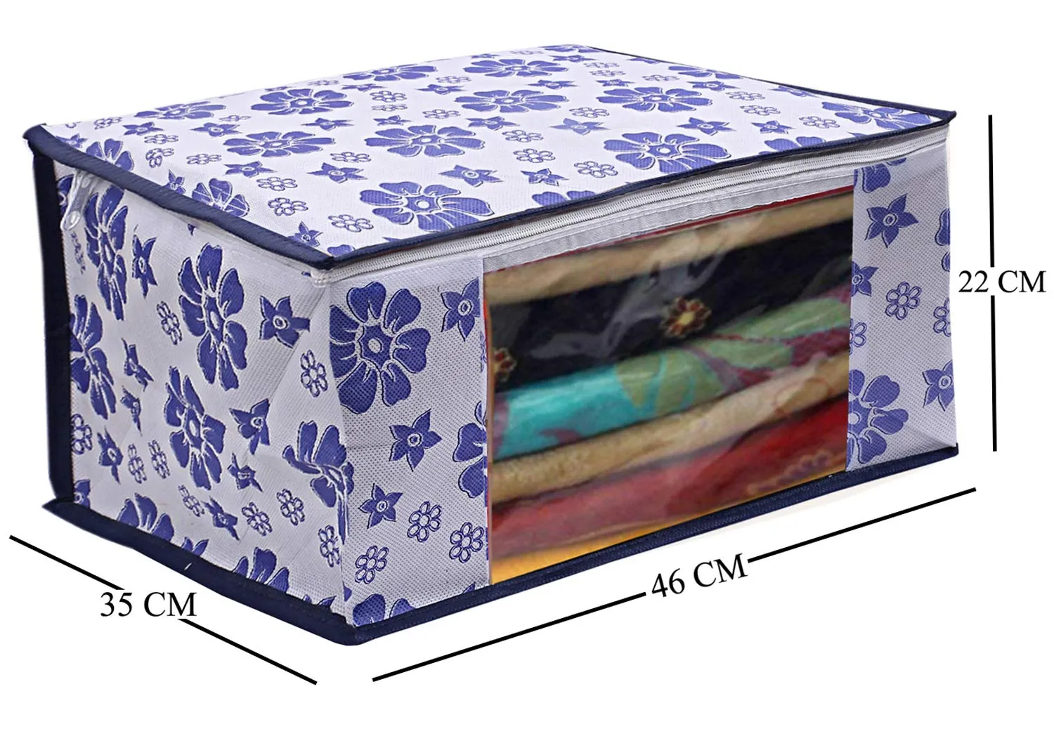 Kuber Industries 6 Piece Non Woven Saree Cover Set, Royal Blue,CTKNEW179