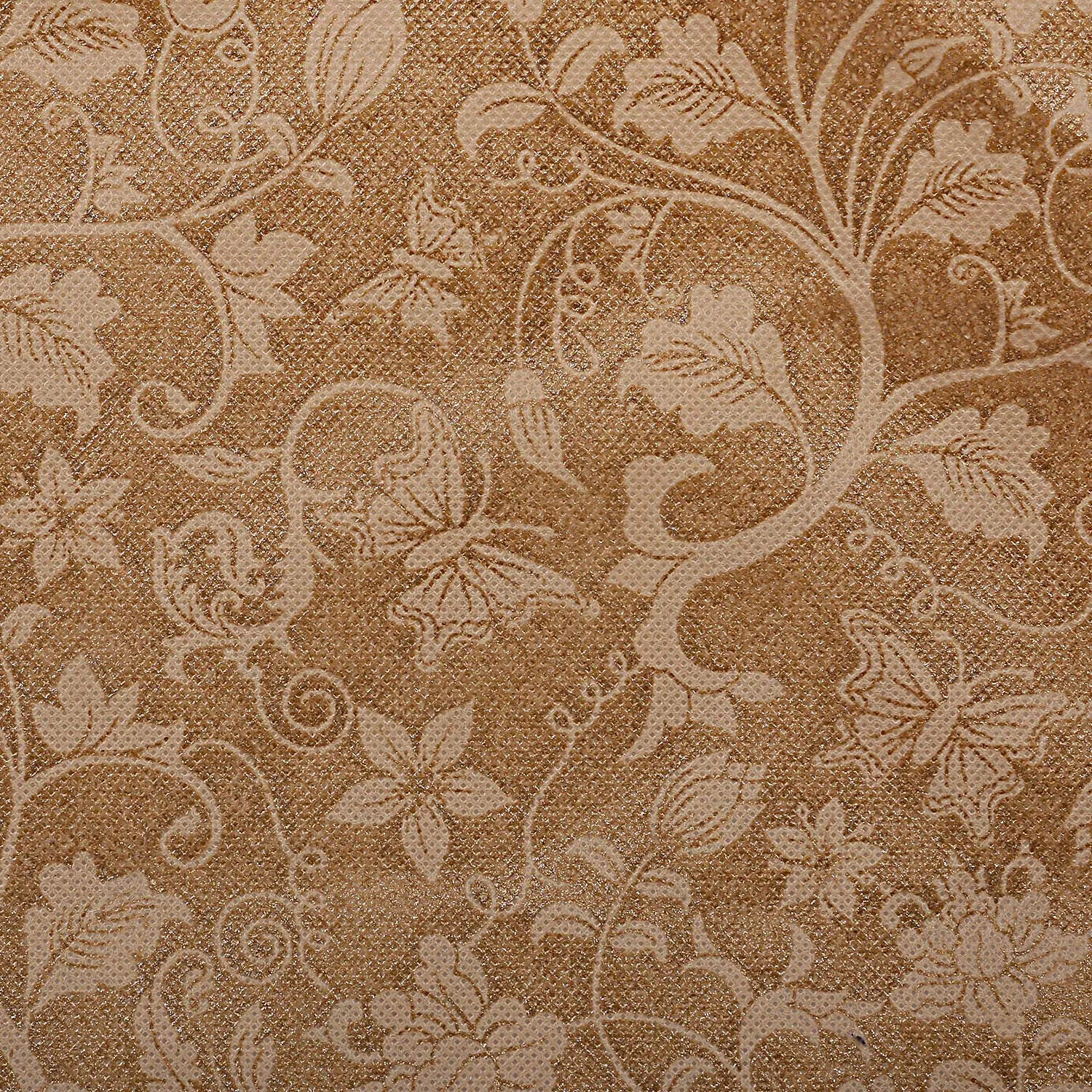 Kuber Industries Metalic Flower 6 Piece Non Woven Saree Cover Set, Large, Beige Pack of 6