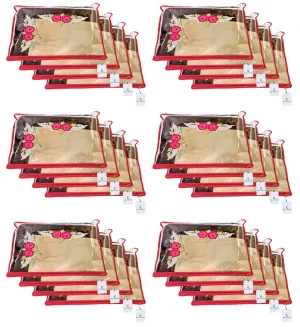 Kuber Industries Non Woven Single Packing Saree Cover 24 pcs Set (Red),CTKNEW107
