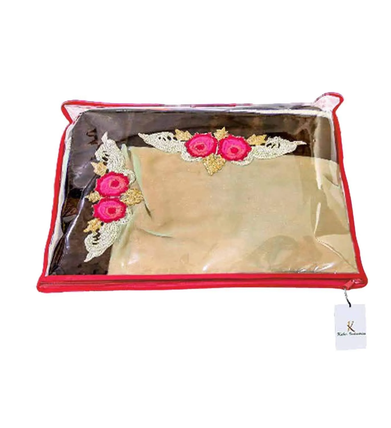 Kuber Industries Non Woven Single Packing Saree Cover 24 pcs Set (Red),CTKNEW107