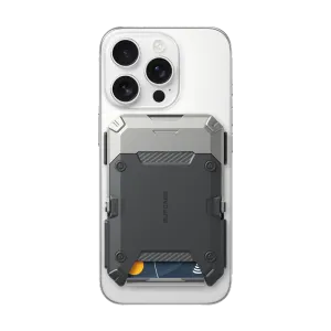 Magnetic Wallet with Stand-Sliver