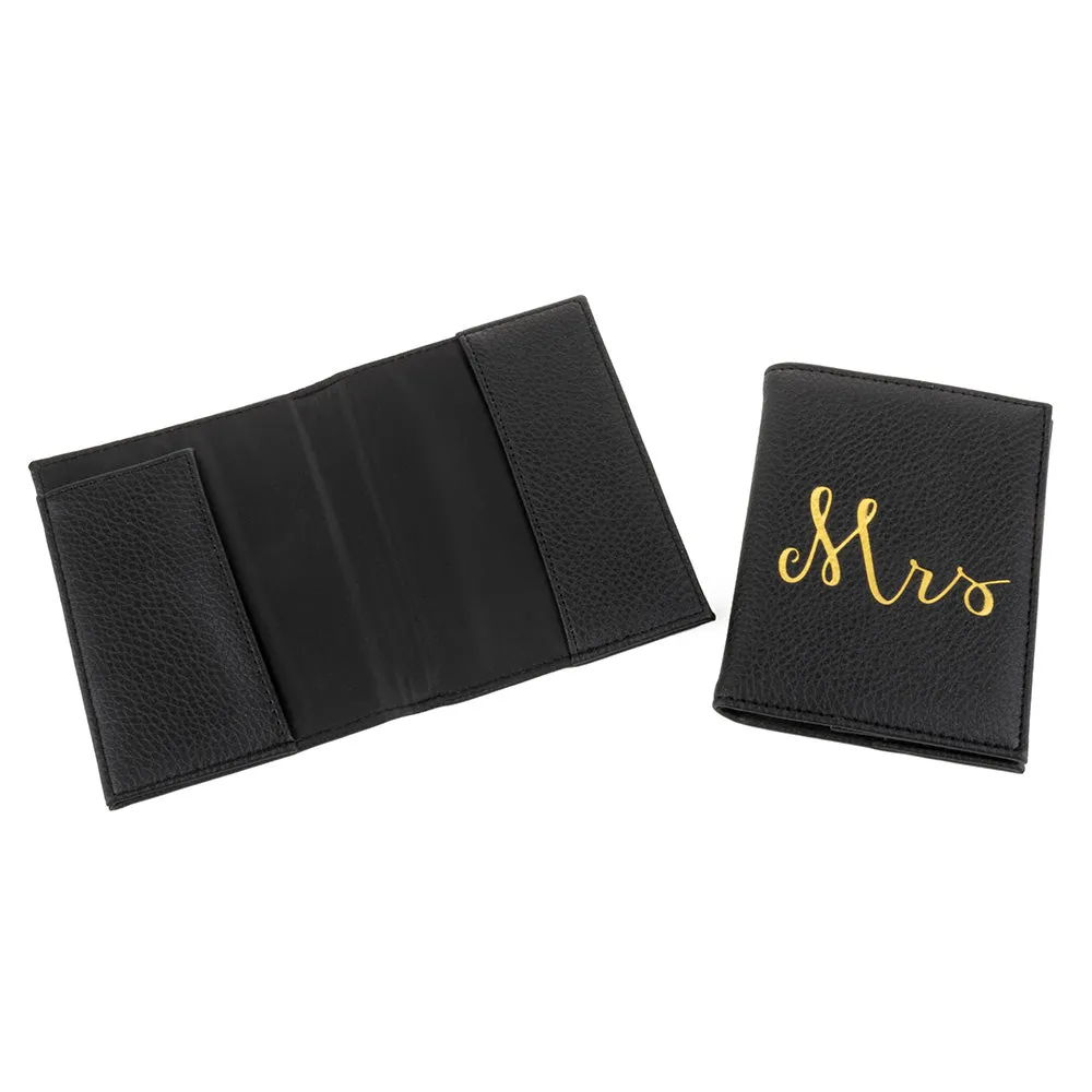 Mr & Mrs Gold Foil Passport Holder Set