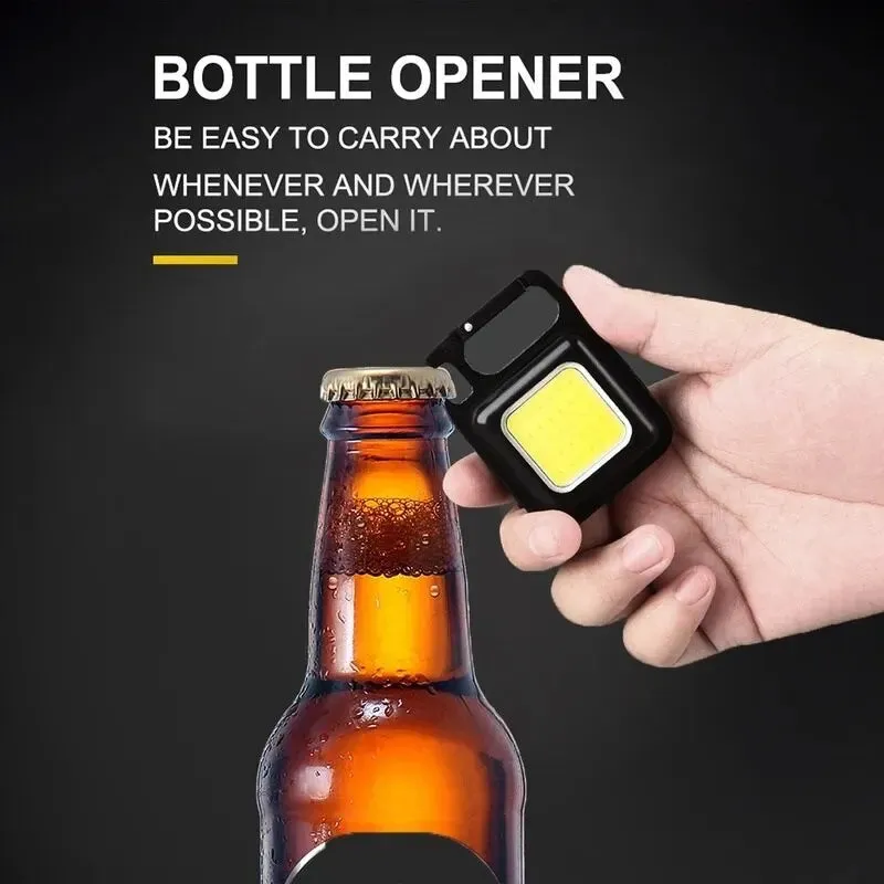 Multifunction Mini COB Keychain Light USB Rechargeable Emergency Lamps Magnetic Repair Work Outdoor Camping Flashlight