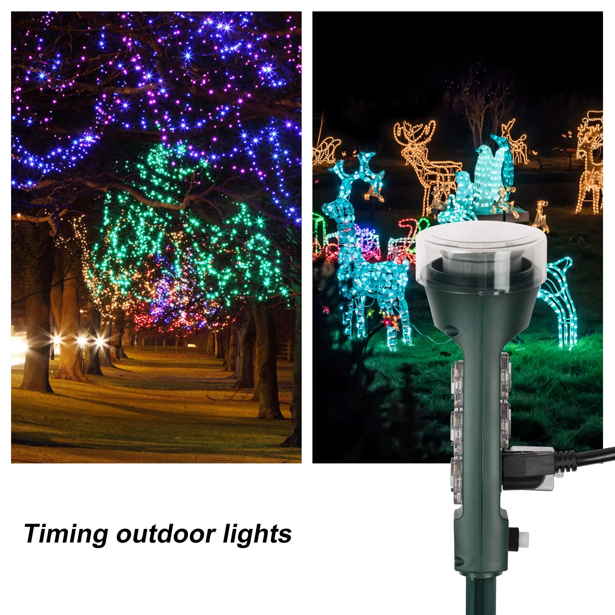 Outdoor Multi Socket Mechanical Timer and Yard Stake BN-LINK