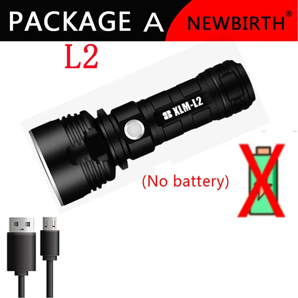 P70 Super Bright Led Flashlight  High Power Camping Light USB Rechargeable Flashlight Waterproof Light  Long Battery Life