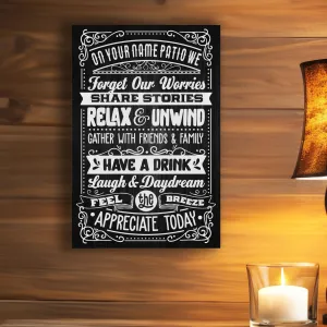 Patio Rules Metal Sign