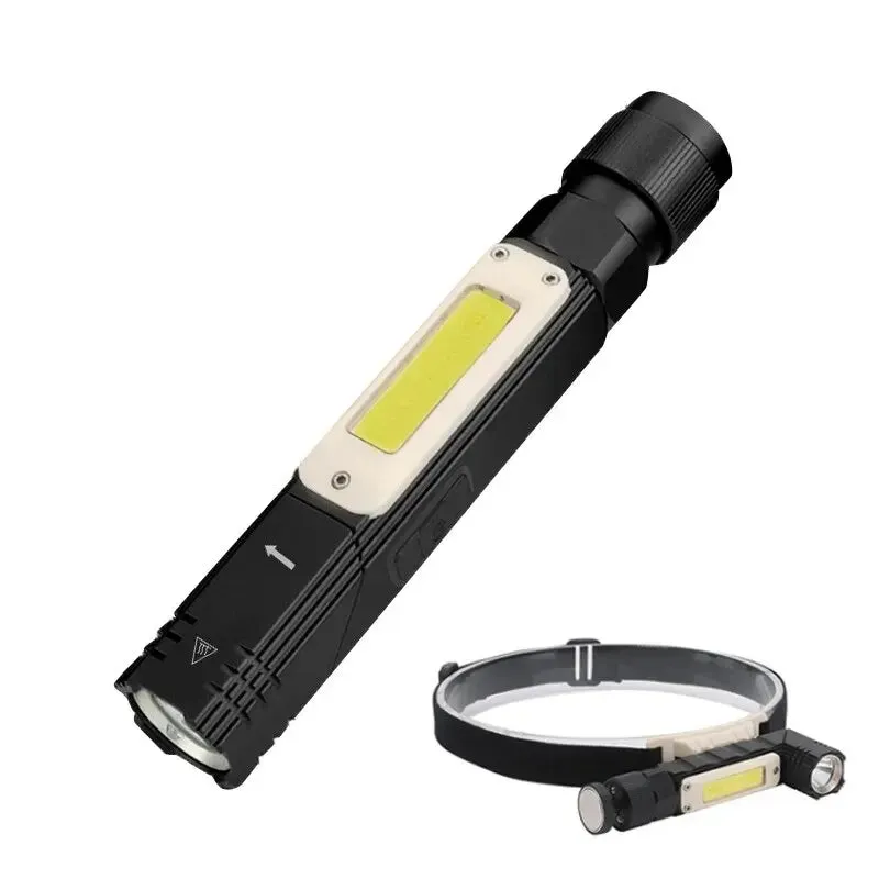 Portable LED COB Flashlight With Magnet USB Rechargeable For Fishing Camping Work Light Powerful Torch Has 300mLighting Distance
