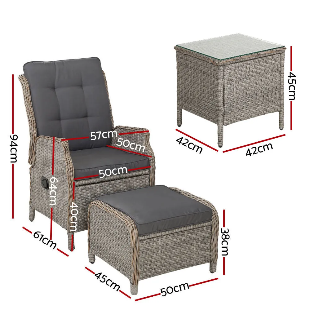 Recliner Chairs Sun lounge Outdoor Setting Patio Furniture Garden Wicker
