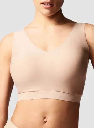 SoftStretch Ultra Beige Padded V-Neck Bralette
