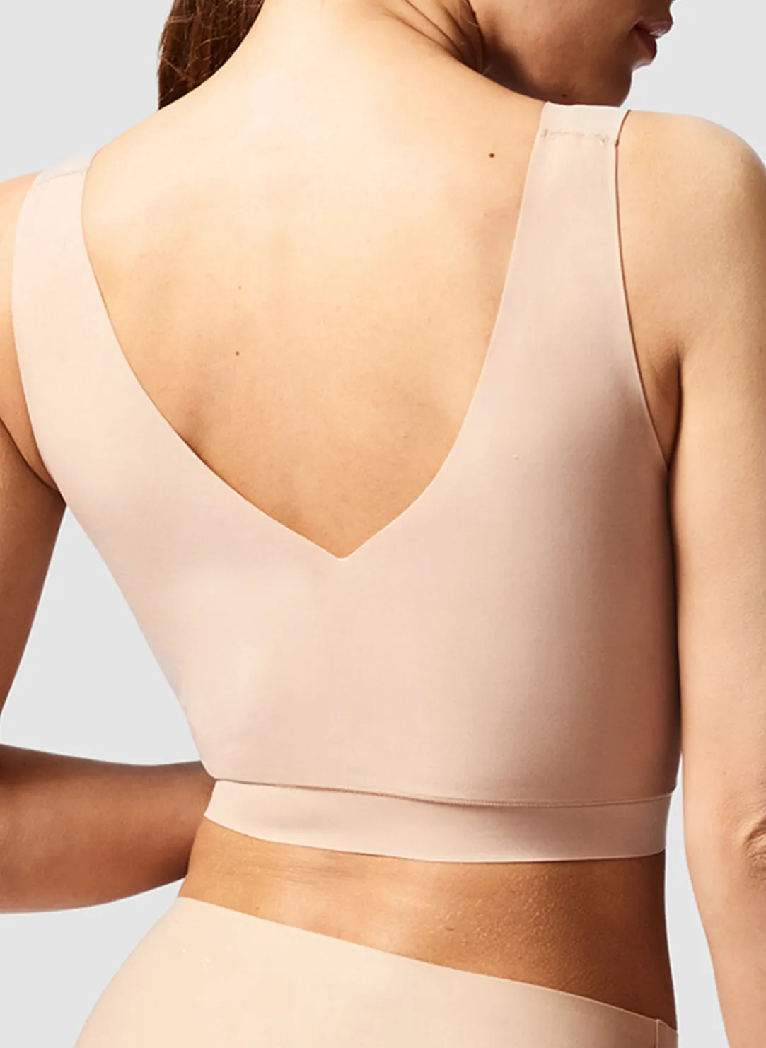 SoftStretch Ultra Beige Padded V-Neck Bralette