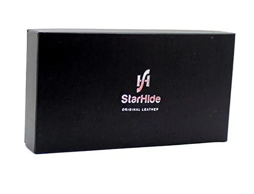 STARHIDE Ladies Womens RFID Blocking Purse Full Zip Around Embossed Floral Genuine Distressed Hunter Leather Clutch Wallet (Brown) 5590