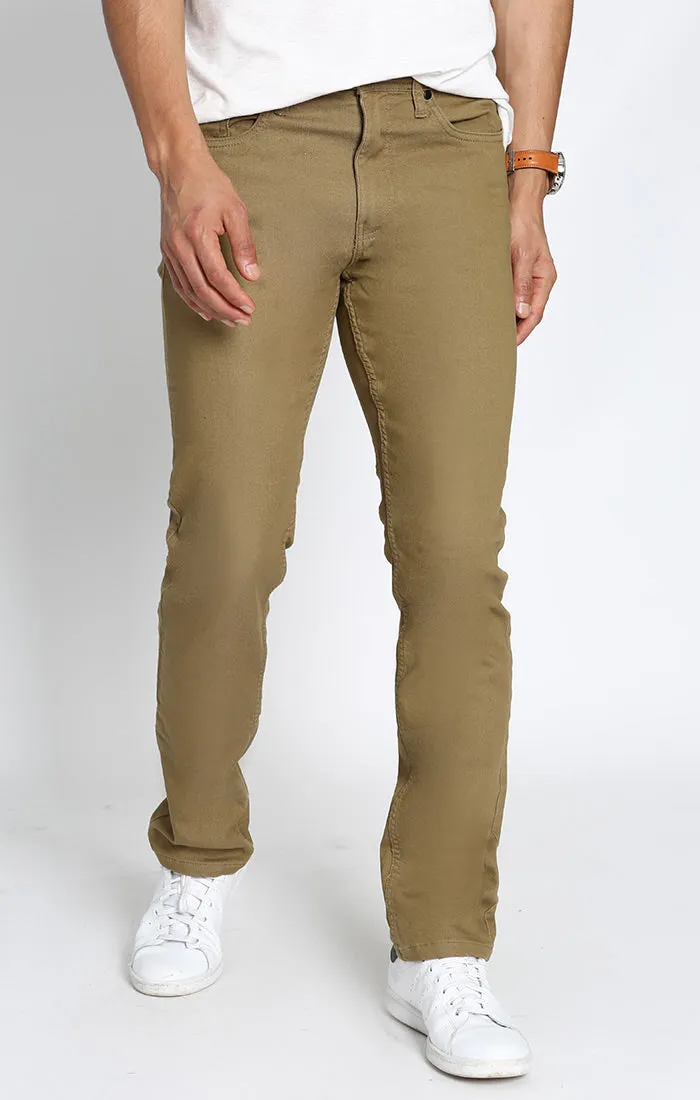 Straight Fit Stretch Sateen 5 Pocket Pant