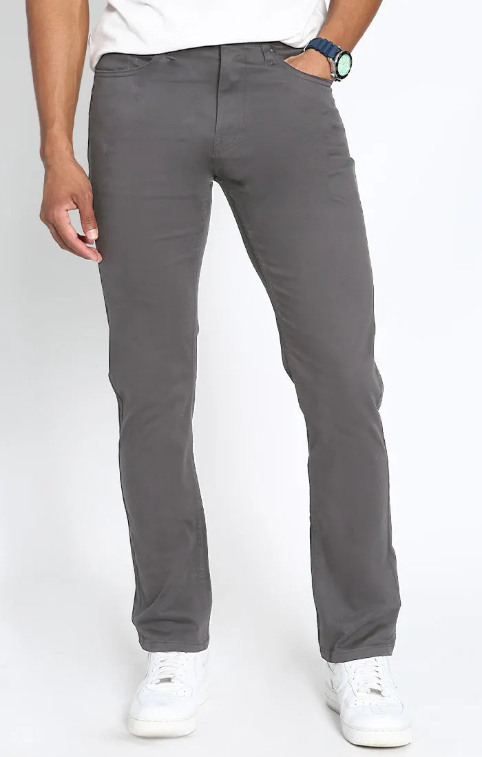 Straight Fit Stretch Sateen 5 Pocket Pant