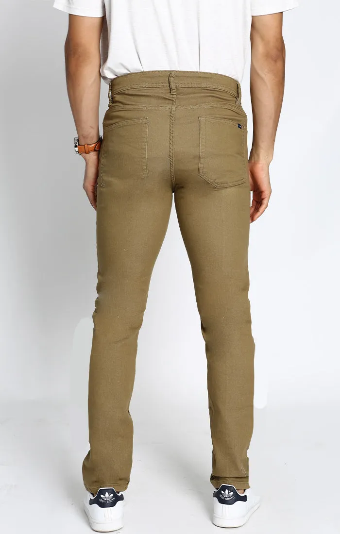 Straight Fit Stretch Sateen 5 Pocket Pant