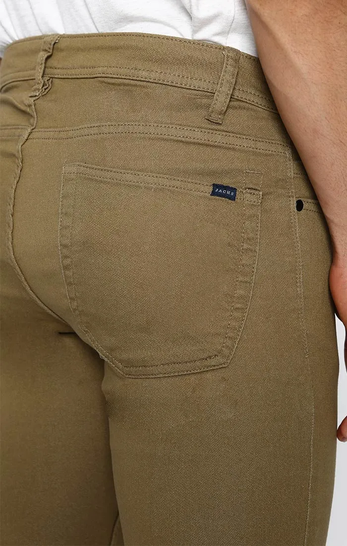 Straight Fit Stretch Sateen 5 Pocket Pant