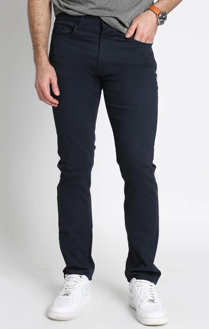 Straight Fit Stretch Sateen 5 Pocket Pant