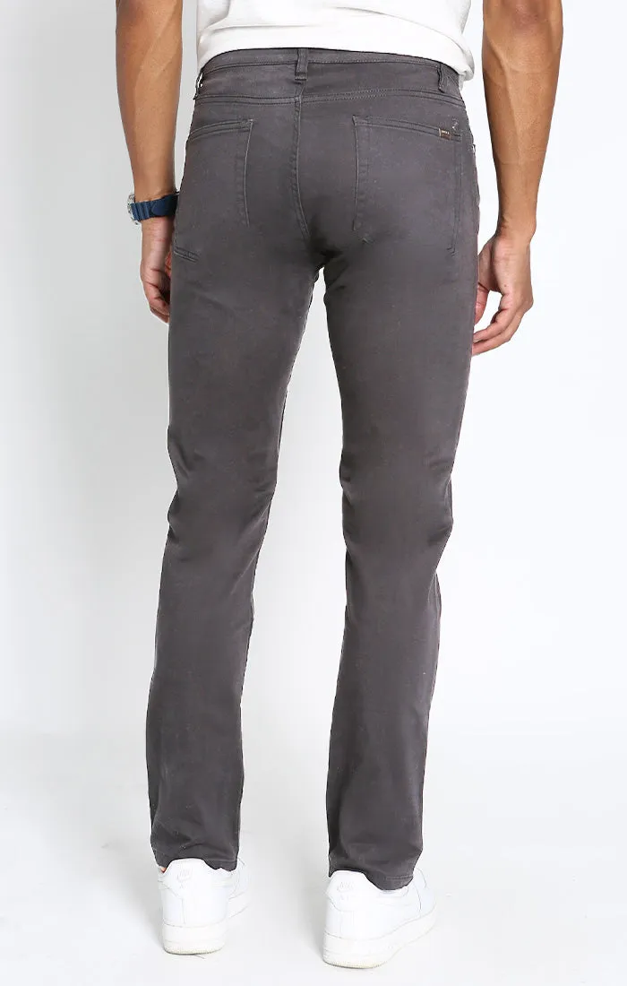 Straight Fit Stretch Sateen 5 Pocket Pant